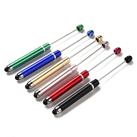 ABS Plastic Touch Screen Stylus, Iron Beadable Pen, for DIY Personalized Pen with Jewelry Bead