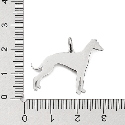 304 Stainless Steel Pendants, with Jump Ring and Glitter, Stamping Blank Tag, Dog Charm