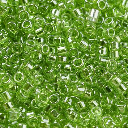 Electroplate Transparent Glass Seed Beads, Ceylon, Cylinder
