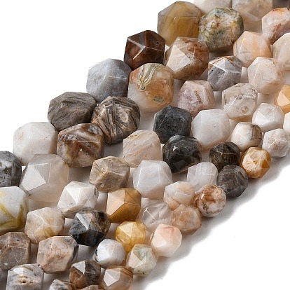 Природные бамбуковых листьев агат бисер нитей, звезды вырезать круглые бусы, граненые