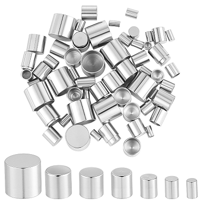 70шт. 7 варианты наконечников шнура из нержавеющей стали, Торцевые крышки, колонка