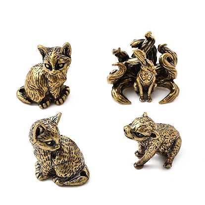 Латунные миниатюрные фигурки животных статуэтки для домашнего офиса украшение рабочего стола
