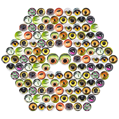 30 стеклянные кабошоны шт., полукруглый с рисунком глаз