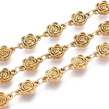 5м 304 звенья цепи из нержавеющей стали с цветочным узором, пайки, с катушкой, ионное покрытие (ip)