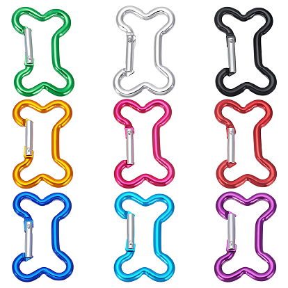 9шт 9 цвета алюминиевые скальные карабины, брелки, кость, платина