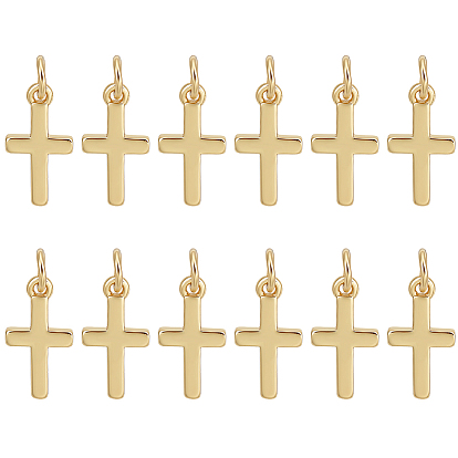 12 латунные подвески шт., с целью перехода в кольце, крестик