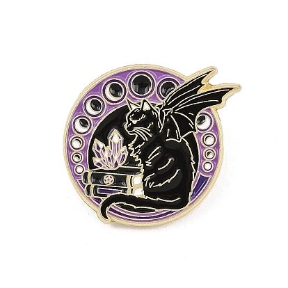 Gothic Enamel Pins, Alloy Lapel Pin Backs for Backpack Clothes, Golden, Colorful