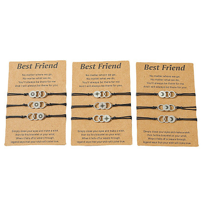 Stylish Laser-Cut Stainless Steel Friendship Bracelet with Sun, Moon and Stars Design