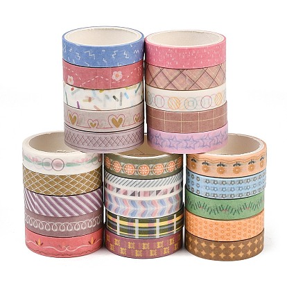 5 Rollen Papierklebebänder, dekoratives klebeband, zur Kartenherstellung, Scrapbooking, Tagebuch, Planer, Umschlag & Notizbücher
