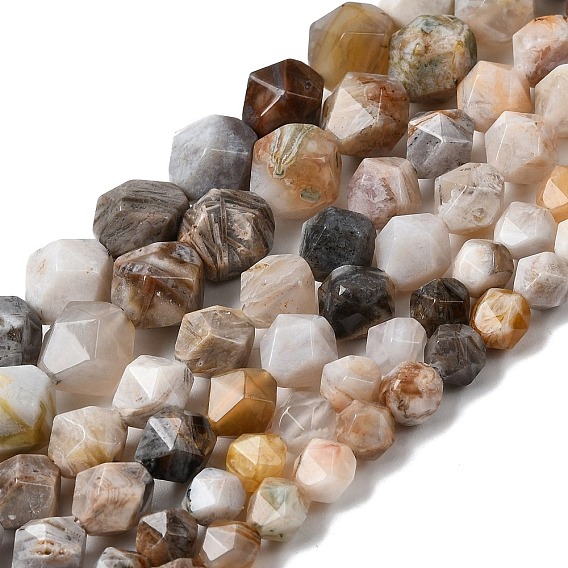 Природные бамбуковых листьев агат бисер нитей, звезды вырезать круглые бусы, граненые