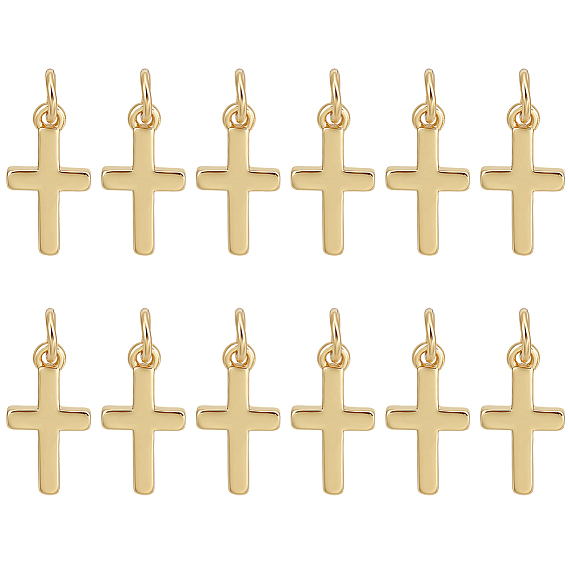 12 латунные подвески шт., с целью перехода в кольце, крестик