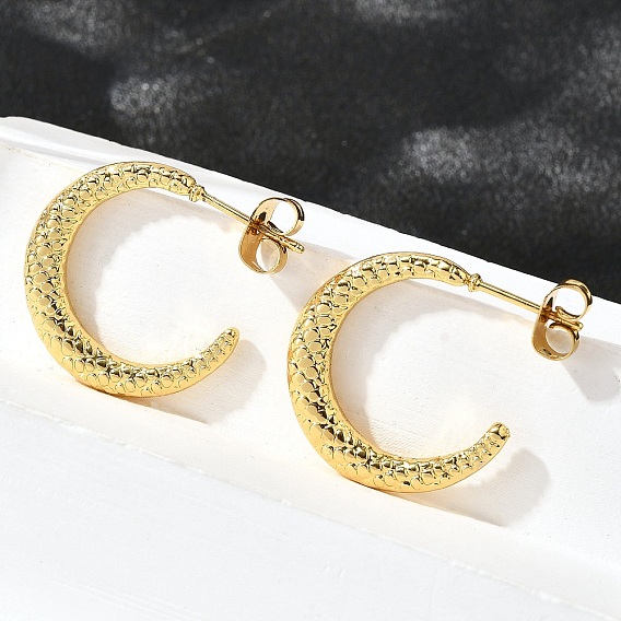 304 из нержавеющей стали серьги, ионное покрытие (ip), c-образный