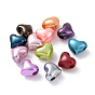 ABS Plastic Imitation Pearl European Beads, Large Hole Beads, Heart