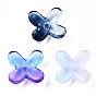 Transparent Spray Painted Glass Beads, Two Tone, Flower