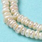 Natural Cultured Freshwater Pearl Beads Strands, Grade 4A, Rondelle