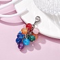 Resin Imitation Cat Eye Beaded Pendants Decoraiton, with 304 Stainless Steel Lobster Claw Clasps