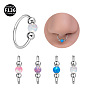 Титановый сплав/316l хирургическая нержавеющая сталь и синтетический опал шар-кольцо для носа, хрящевые серьги