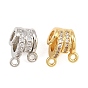 Brass Micro Pave Cubic Zirconia Tube Bails, Rack Plating, Long-Lasting Plated, Lead Free & Cadmium Free