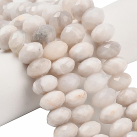 Натуральные белые сумасшедшие агатовые бусины, рондель, граненые