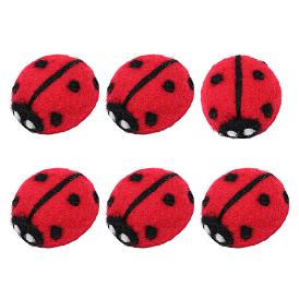 6 piezas 3 accesorios de disfraz de mariquita de fieltro de lana, accesorios para hallazgos capilares