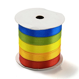 10M 5 Colors Polyester Ribbon, for Gift Wrapping