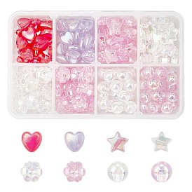 SUNNYCLUE Transparent Acrylic Beads, AB Color, Mixed Shapes