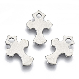 201 Stainless Steel Tiny Cross Charms, Laser Cut