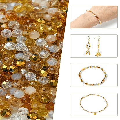 Стеклянные бусины смешанных стилей, граненые, круглые