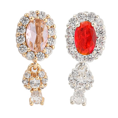 Стойка металлическая латунная микропрофилированная кубическая циркония подвески, долговечный, без свинца и без кадмия, овальные с сердцем