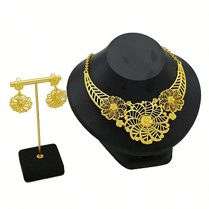 Серьги и ожерелья из полого цветочного сплава для женщин