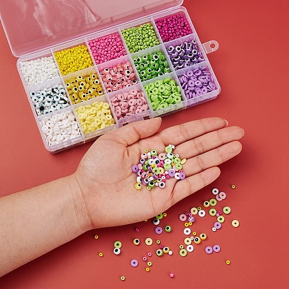 DIY Jewellery Making Kit Flat Glass Seed Beads Clay Beads DIY