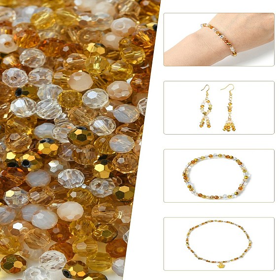 Стеклянные бусины смешанных стилей, граненые, круглые