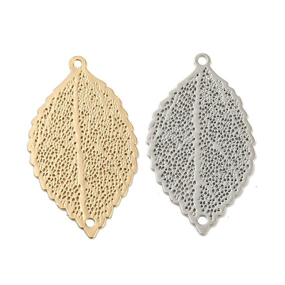 Покрытие стойки латунные филигранные подвески-соединители, долговечный, без кадмия, без никеля и без свинца, металлические украшения с травлением листьев