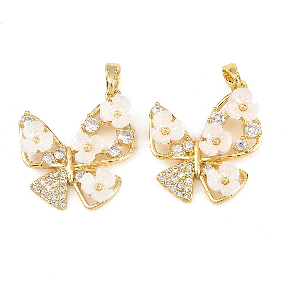 Латунные микропаве прозрачные подвески с фианитом, cmолой, бабочки прелести