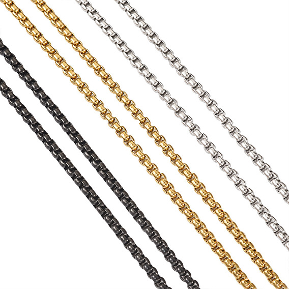 6m 3 цвета вакуумное покрытие pvd 304 венецианские цепи из нержавеющей стали, коробка цепи, несварные, с катушкой