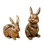 Easter Brass Rabbit Statues, for Car Home Desktop Decoration