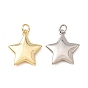 Messing Anhänger & Charms, Sterne-Charme, mit Sprungring