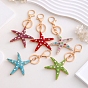 Alloy with Rhinestone Keychain for Women, Starfish
