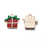 Christmas Alloy Enamel Pendants, Cadmium Free & Lead Free, Light Gold, Christmas Gift