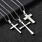 304 подвесные из нержавеющей стали ожерелья, с коробчатой цепью и подвесками для ручной полировки, крестик