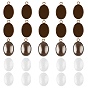 DIY Pendant Making Kits,include Brass Flat Oval Pendant Cabochon Settings, Plain Edge Bezel Cups and Oval Transparent Glass Cabochons