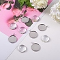 DIY Pendants Making, with 304 Stainless Steel Cabochon Settings and Clear Half Round Glass Cabochons, Flat Round