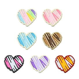 14 шт 7 цвета сплава эмалевые бусины, сердце