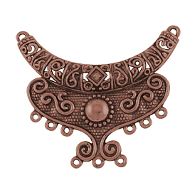 Коннекторы тибетского стиля, без кадмия и без свинца, 64x40x7 мм, отверстие : 2 мм