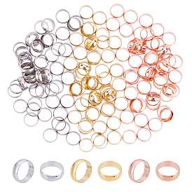 150Pcs 3 Colors 304 Stainless Steel Pendants & Linking Rings, Ring Shape