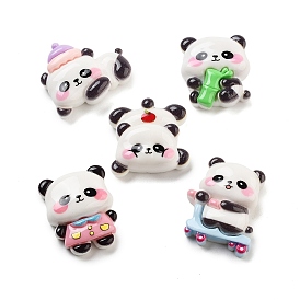 Opaque Resin Animal Decoden Cabochons, Bamboo Panda Mixed Shapes