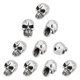 10 шт. Хэллоуин 304 бусины из нержавеющей стали, череп головы