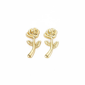 Rack Plating Alloy Cabochons, Flower
