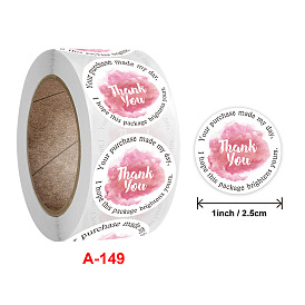 500Pcs Thanks Theme Self-Adhesive Stickers with Word Thank You, for DIY Decorating Luggage, Guitar, Notebook