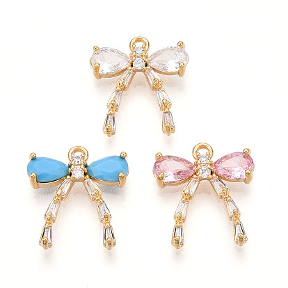 Латунные микро проложить кубического циркония подвески, бантом прелести
